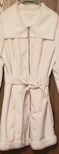 Winter white faux fur coat